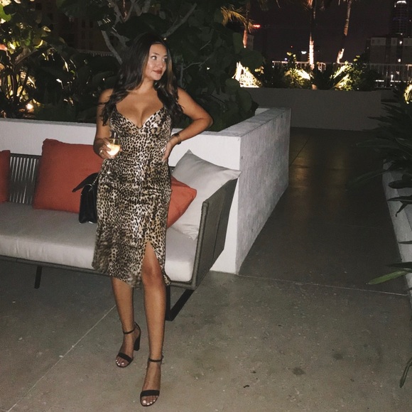 Cheetah Print Slit Dress Express - Picture 1 of 2